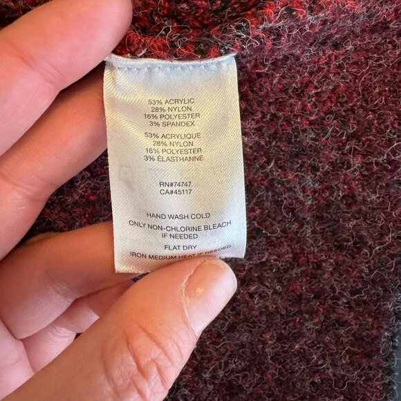 Natural Reflections Red & Black Hooded Plaid Cardigan Coat Duster, Soft, Size 1X - Picture 5 of 5